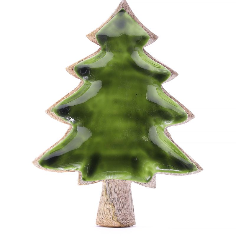 Lost in the Forest - Emaillierte Baum-Holzschale - 25x19cm