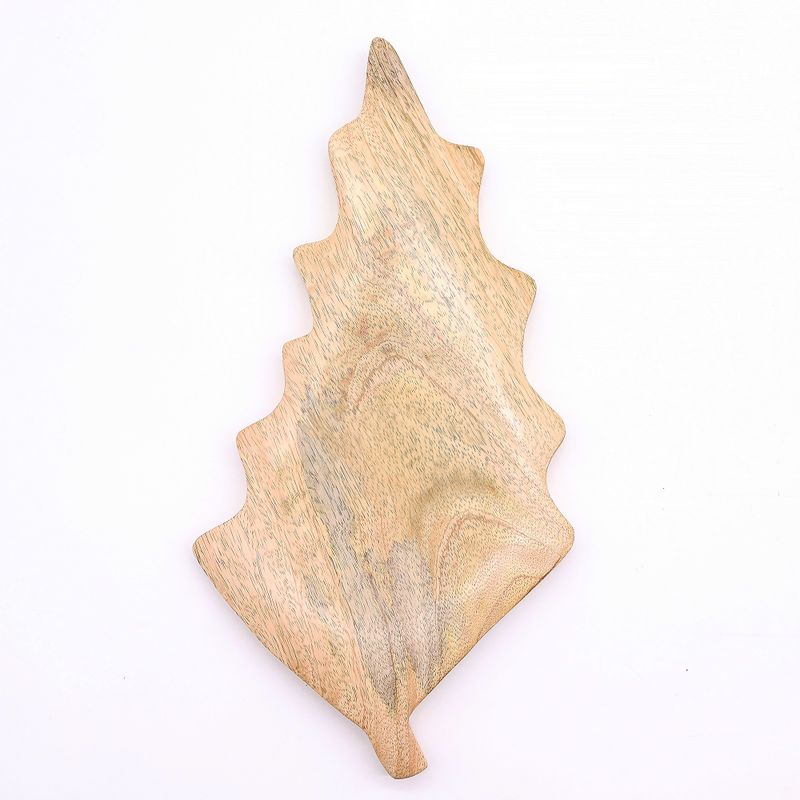 Lost in the Forest – Emaillierte Holzschale mit Blättern – 33 x 17 cm