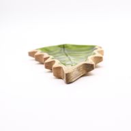 Lost in the Forest – Emaillierte Holzschale mit Blättern – 33 x 17 cm