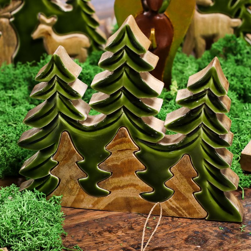 Lost in the Forrest – Drei Bäume 3D-Holzdekoration – 20 x 23 cm