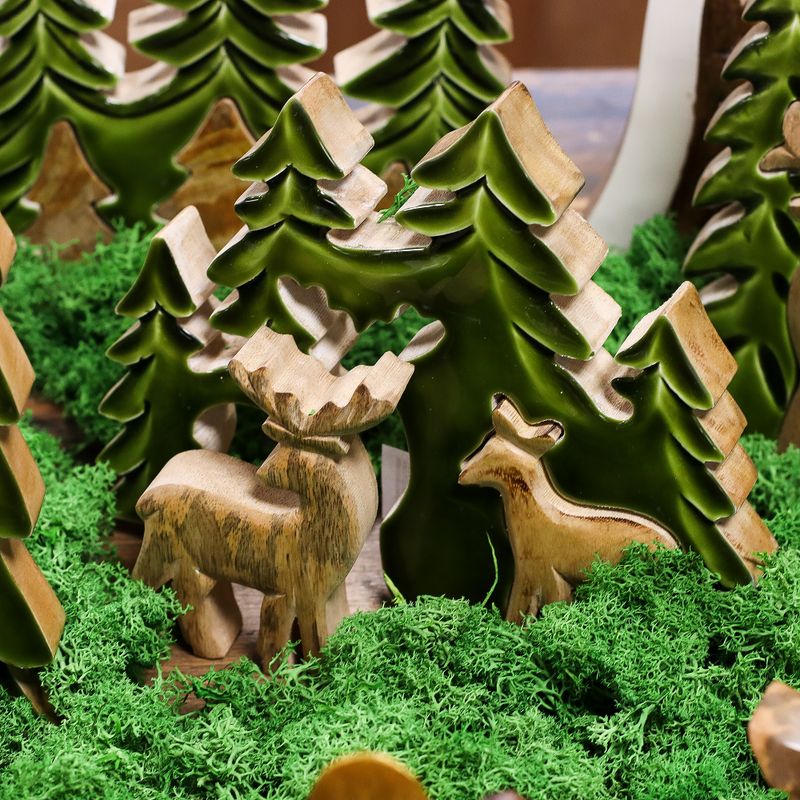 Lost in the Forest – Zwei Hirsche im Wald, 3D-Holzdekoration – 18 x 23 cm