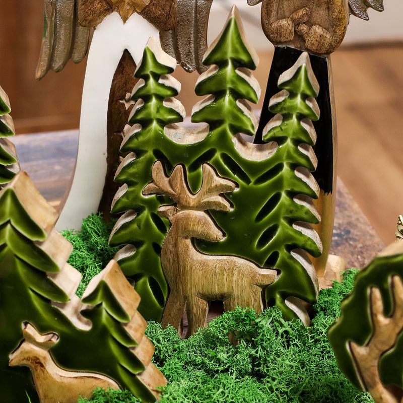 Lost in the Forest – Hirsch im Wald, 3D-Holzdekoration – 25 x 15 cm