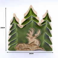 Lost in the Forest – Hirsch im Wald, 3D-Holzdekoration – 23 x 20 cm