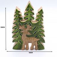 Lost in the Forest – Hirsch im Wald, 3D-Holzdekoration – 25 x 15 cm