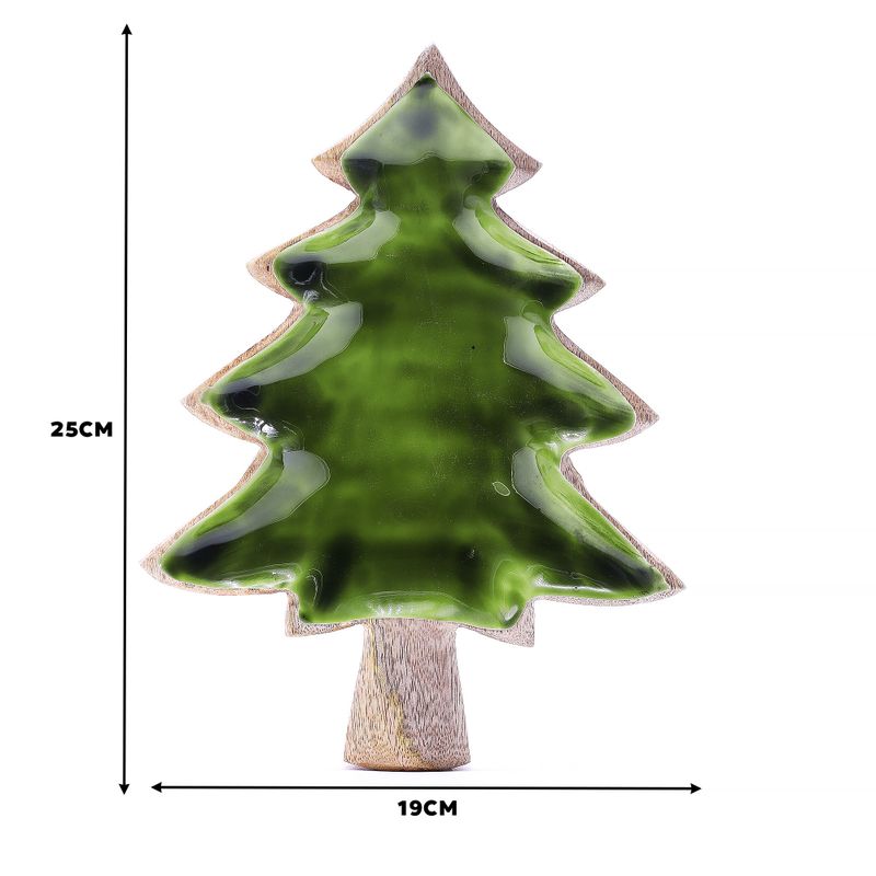 Lost in the Forest - Emaillierte Baum-Holzschale - 25x19cm