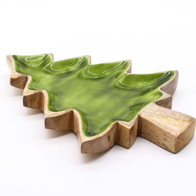 Lost in the Forest - Emaillierte Baum-Holzschale - 25x19cm