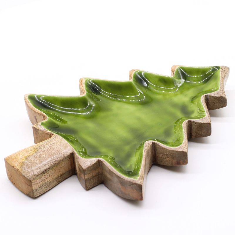 Lost in the Forest - Emaillierte Baum-Holzschale - 25x19cm