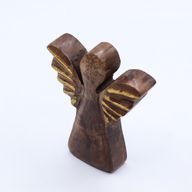 Kleiner Engel aus Mangoholz – Golddekor – 12 cm