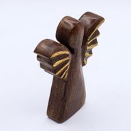 Engel aus mittlerem Mangoholz – Golddekor – 16 cm