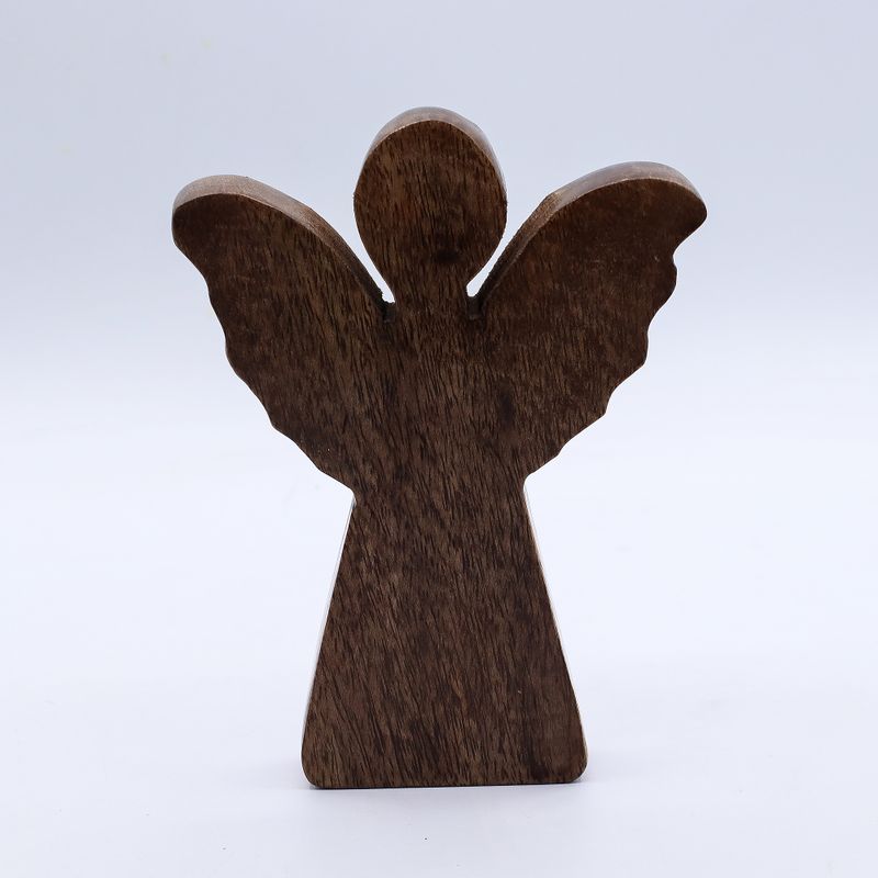 Engel aus mittlerem Mangoholz – Golddekor – 16 cm