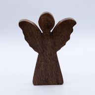 Engel aus mittlerem Mangoholz – Golddekor – 16 cm
