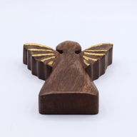 Engel aus mittlerem Mangoholz – Golddekor – 16 cm