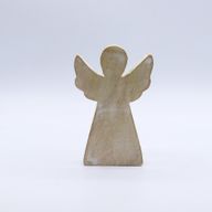Engel aus Mangoholz – Weiß getüncht – 13 cm