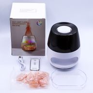 Aromadiffusor mit Salzstein-Flammeneffekt – Weiß, USB – Farbwechsel und Timer