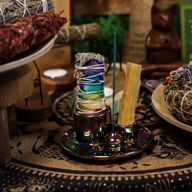 Palo Santo Stick & Räucherhalter - Mandala - Metallic Rainbow