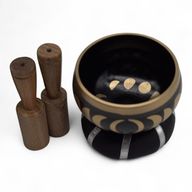 Mondphasen-Klangschalen-Set – Schwarz 10,7 cm