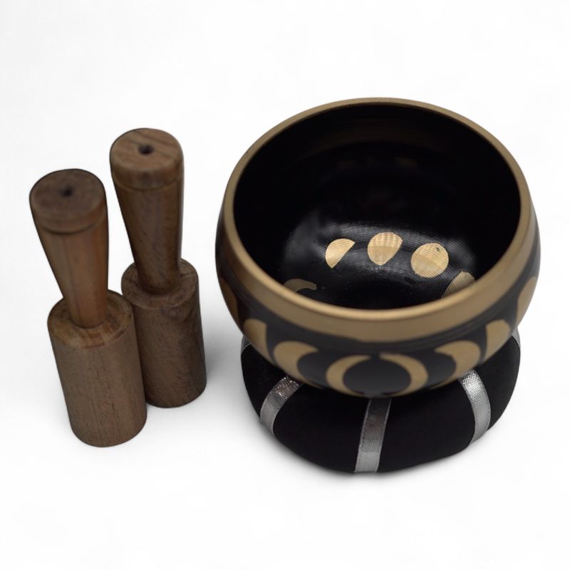 Mondphasen-Klangschalen-Set – Schwarz 10,7 cm