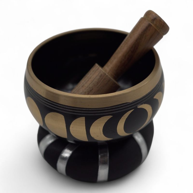 Mondphasen-Klangschalen-Set – Schwarz 10,7 cm