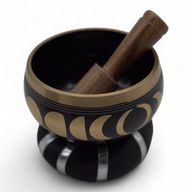 Mondphasen-Klangschalen-Set – Schwarz 10,7 cm