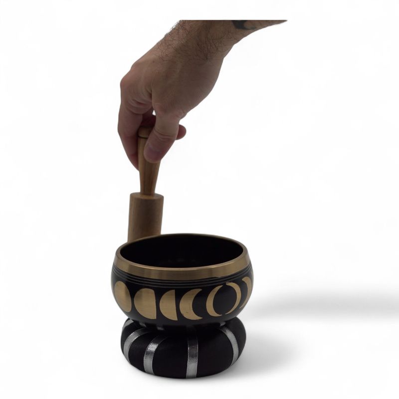 Mondphasen-Klangschalen-Set – Schwarz 10,7 cm