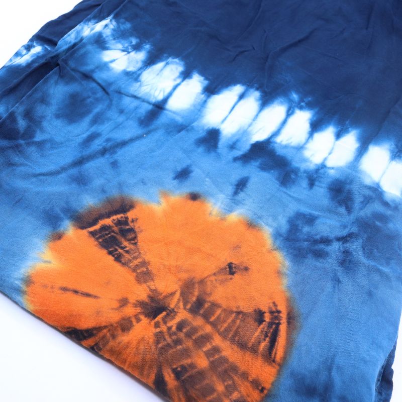 Japanische Loungehose – Größe L – Blau, Türkis/Orange