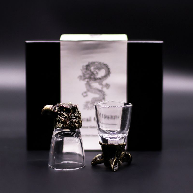 Bottom Up Schnapsgläser (50 ml) – Wilde Waldtiere – Antikbronze