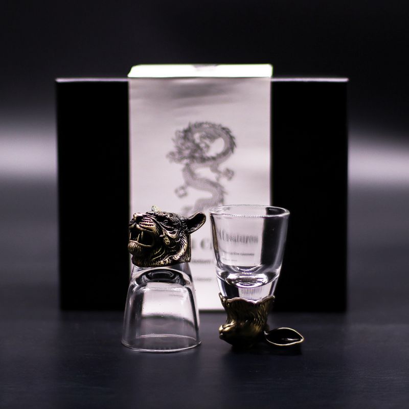Bottom Up Schnapsgläser (50 ml) – Fabelwesen – Antikbronze