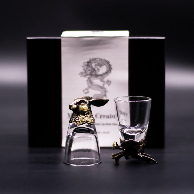 Bottom Up Schnapsgläser (50 ml) – Fabelwesen – Antikbronze