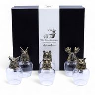 Bottom Up-Gläser (100 ml) – Wilde Waldtiere – Antikbronze