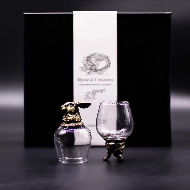 Bottom Up-Gläser (100 ml) – Fabelwesen – Antikbronze