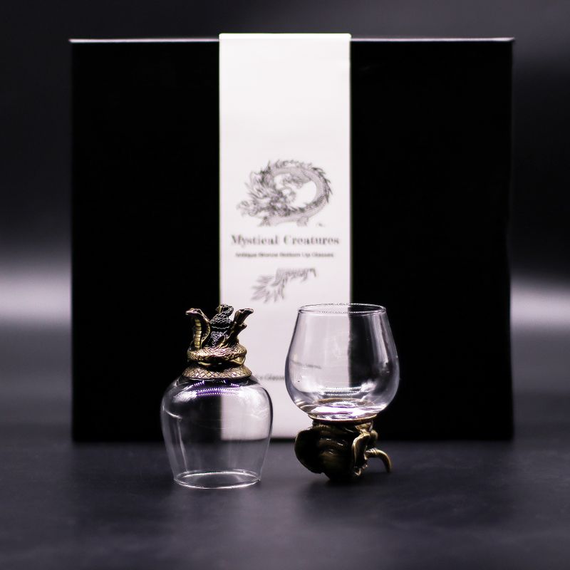 Bottom Up-Gläser (100 ml) – Fabelwesen – Antikbronze