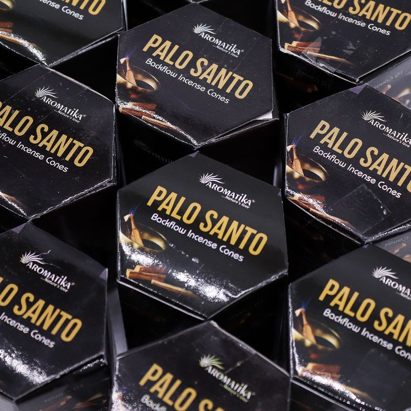 Packung mit 10 Masala Backflow-Räucherstäbchen – Palo Santo