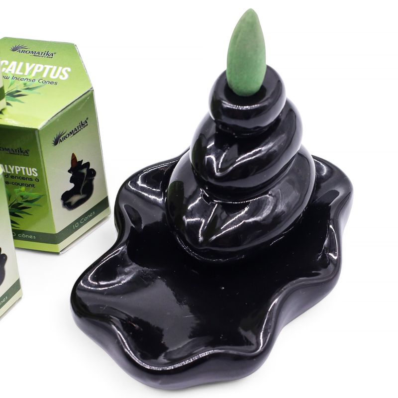 Packung mit 10 Masala Backflow-Räucherstäbchen – Eukalyptus