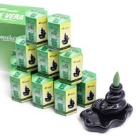 Packung mit 10 Masala Backflow-Räucherstäbchen – Aloe Vera