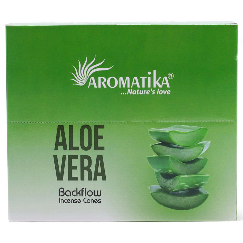 Packung mit 10 Masala Backflow-Räucherstäbchen – Aloe Vera