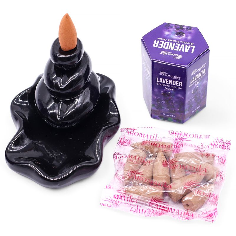 Packung mit 10 Masala Backflow-Räucherstäbchen – Lavendel
