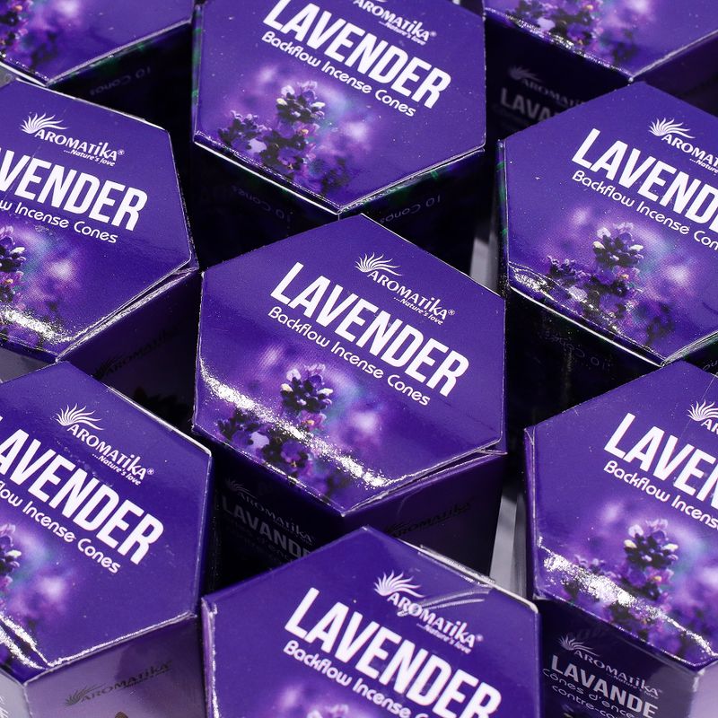Packung mit 10 Masala Backflow-Räucherstäbchen – Lavendel