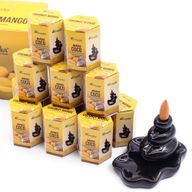 Packung mit 10 Masala Backflow-Räucherstäbchen – Kokosnuss und Mango