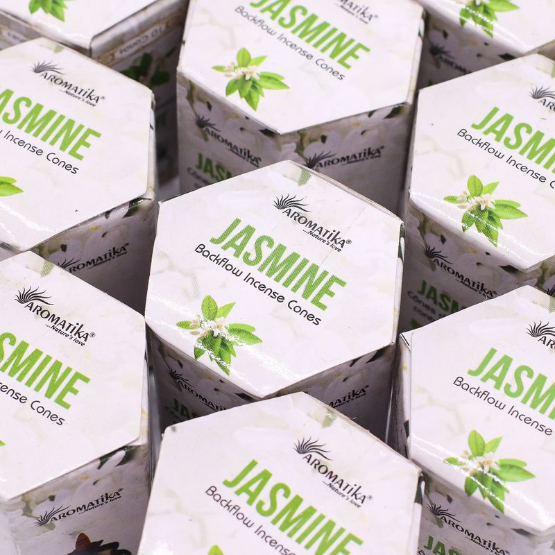 Packung mit 10 Masala Backflow-Räucherstäbchen – Jasmin