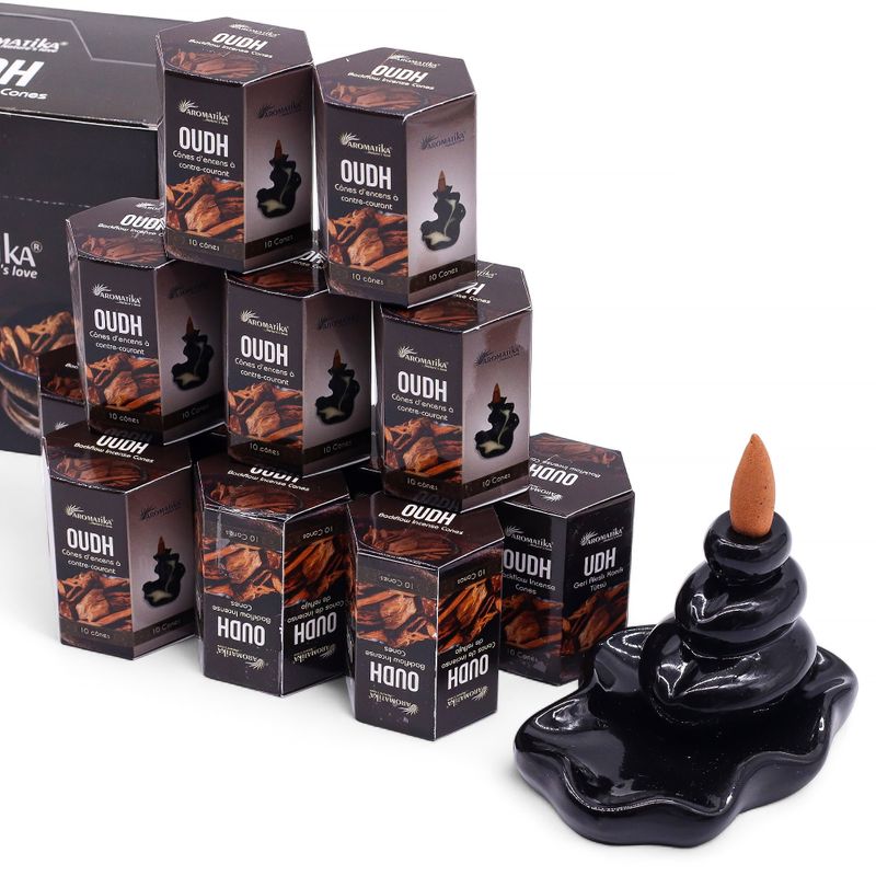 Packung mit 10 Masala Backflow-Räucherstäbchen – Oudh