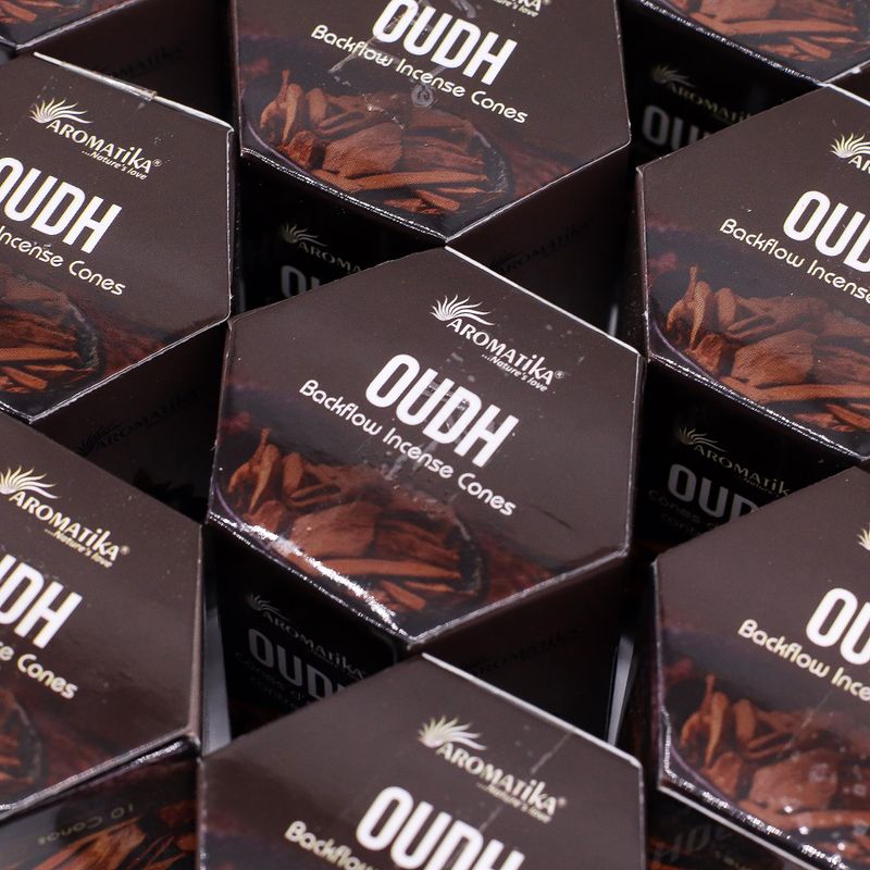 Packung mit 10 Masala Backflow-Räucherstäbchen – Oudh