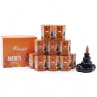 Packung mit 10 Masala Backflow-Räucherstäbchen – Bernstein