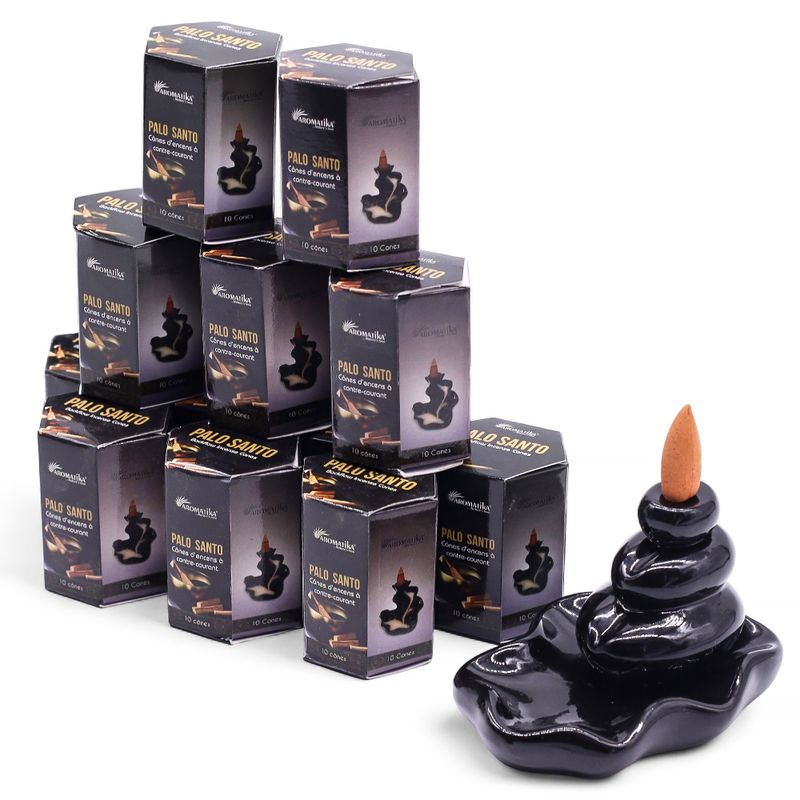 Packung mit 10 Masala Backflow-Räucherstäbchen – Palo Santo