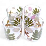 Natürliches florales Glas - Gerader Kerzenhalter - Primavera - (8x8cm)