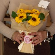 Großer Sonnenblumenstrauß - Liebe ist ewig - Geschenkkarte