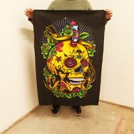 Wandbild aus Baumwolle (70 x 110 cm) – Totenkopf „Dead of the Dead“