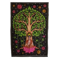 Wandkunst aus Baumwolle (70 x 110 cm) – Buddha-Bodhi-Baum