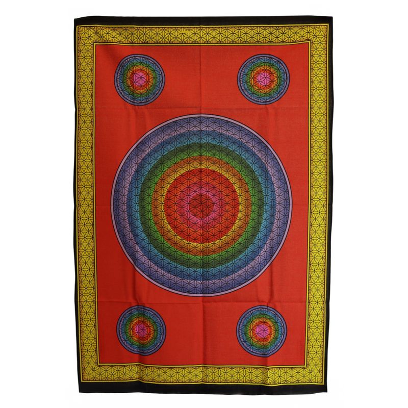Wandbild aus Baumwolle (70 x 110 cm) – Fünf Blumen des Lebens
