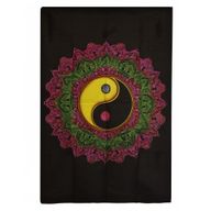 Baumwoll-Wandkunst (70 x 110 cm) – Ying- und Yang-Mandala
