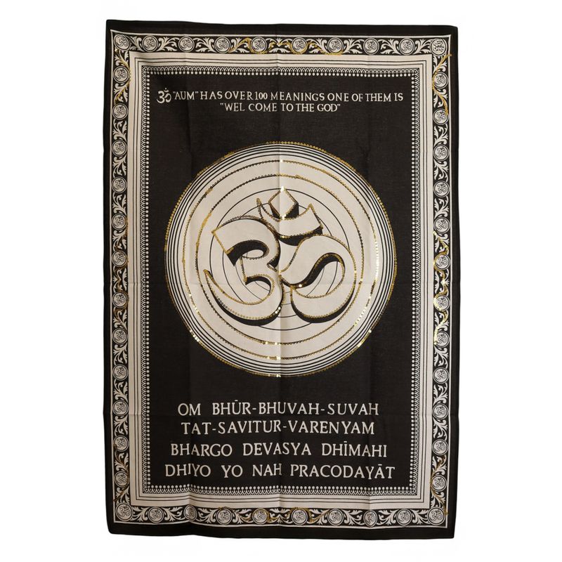 Wandbild aus Baumwolle (70 x 110 cm) – Om – Willkommen bei Gott
